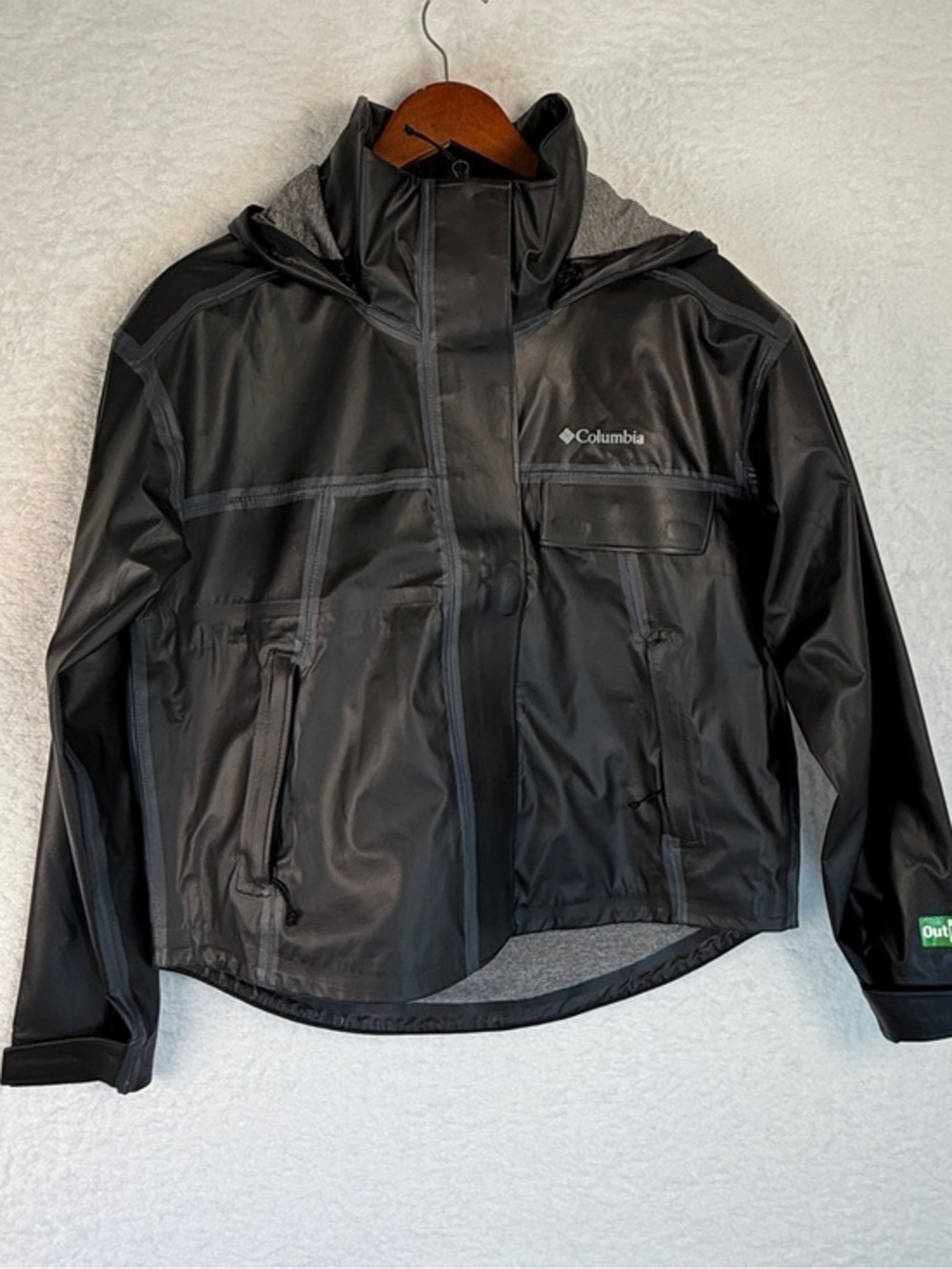 Columbia OutDry Extreme Coral Ridge Waterproof Rain Jacket Mens XS Black